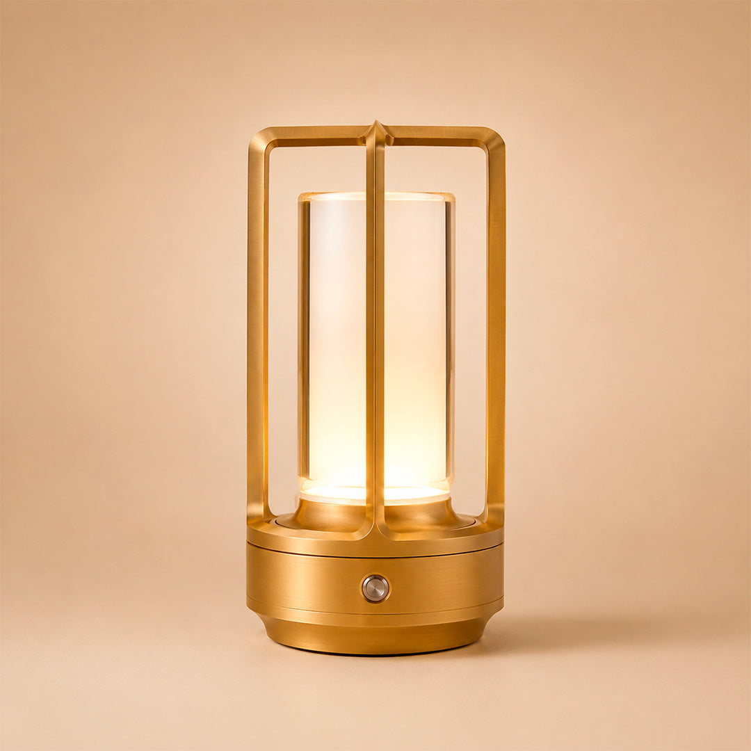 Lámpara LED Ambiental de Aluminio y Cristal Recargable