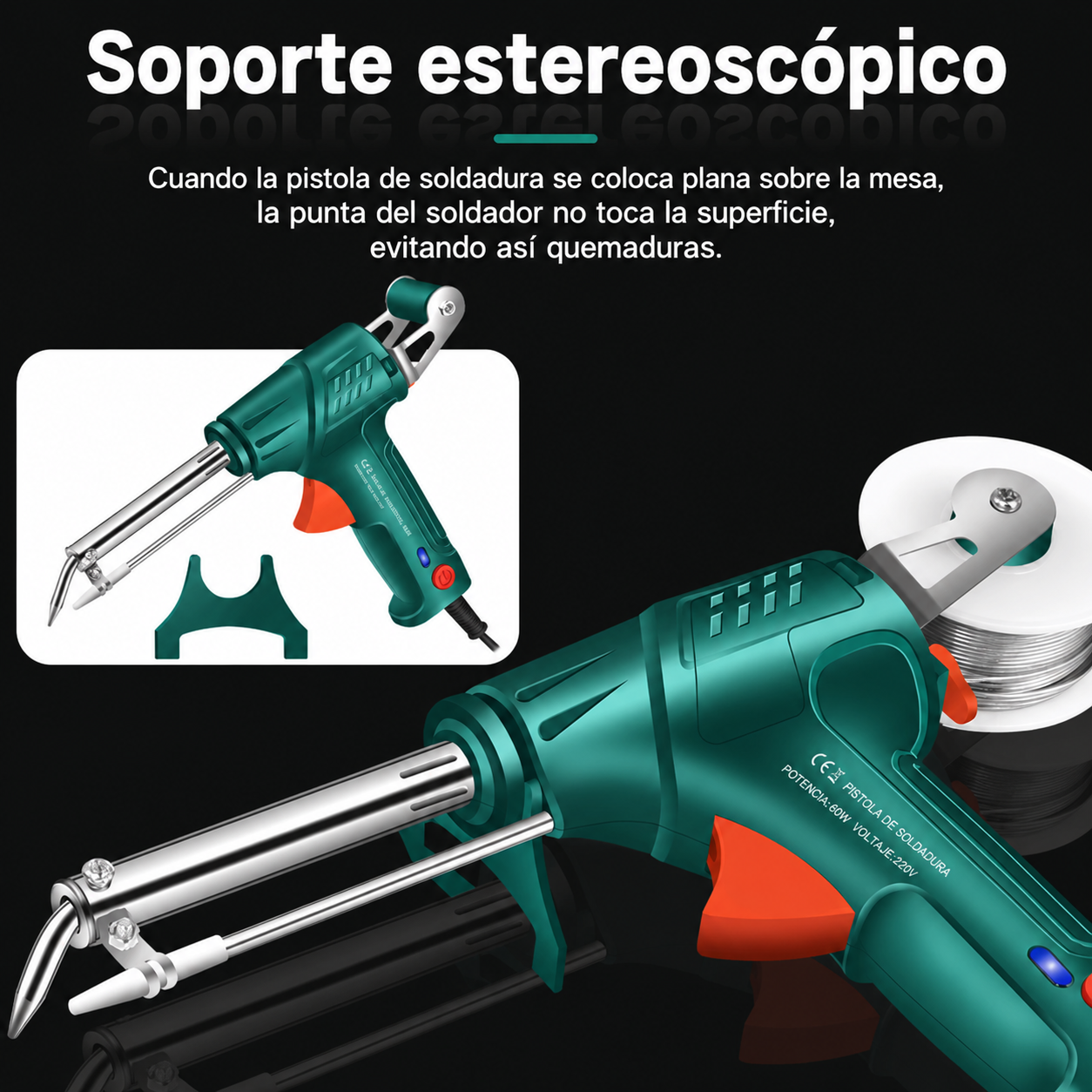 Pistola soldadora 110V-220V kit completo vista adicional – Milgenial Uruguay