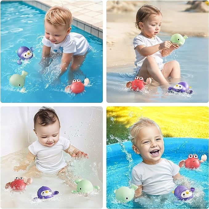 Pack de 3 Juguete de Baño para Niños Natación Pollito o Ballena