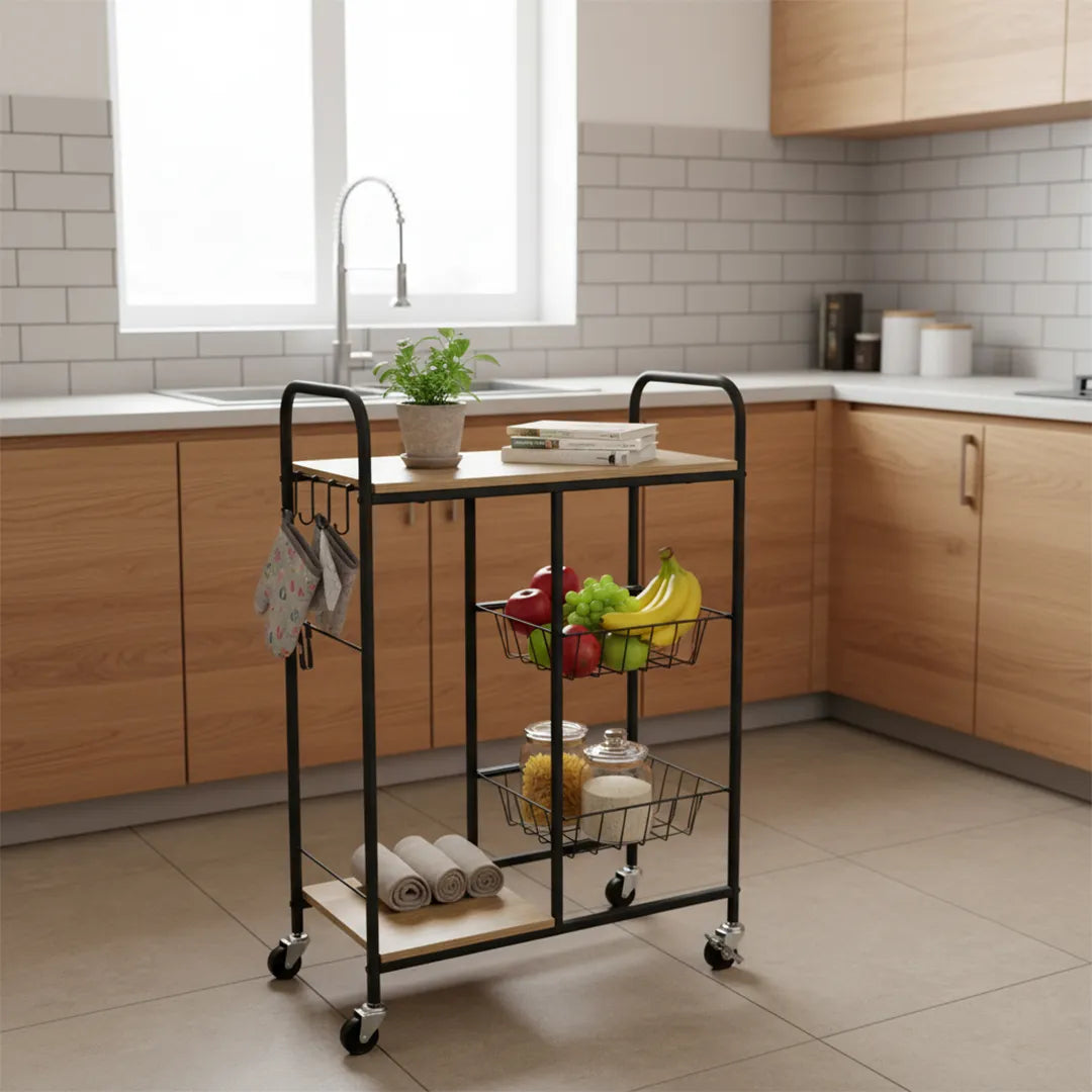 Mueble Organizador de Cocina con Ruedas 2 en 1