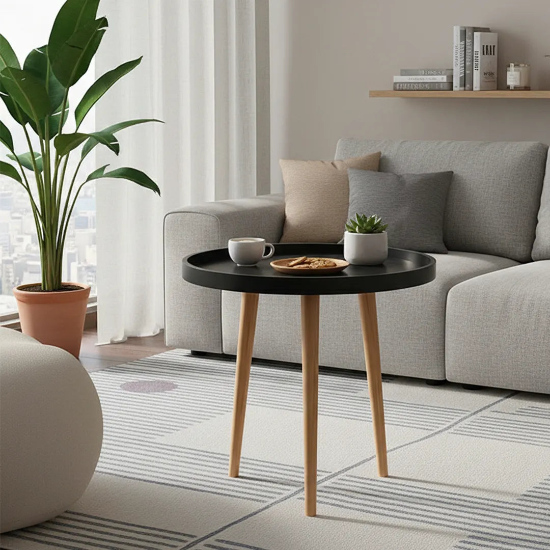 Mesa Adana Redonda Ratona de Madera y Plastico 50X44