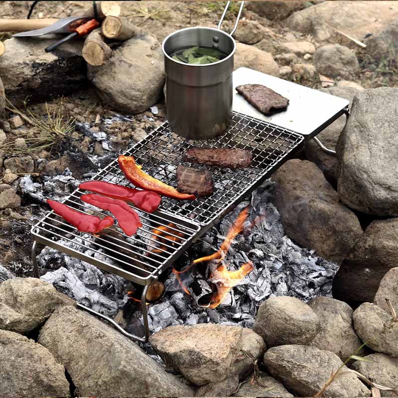 Parrilla Plegable para Camping Acero Inoxidable