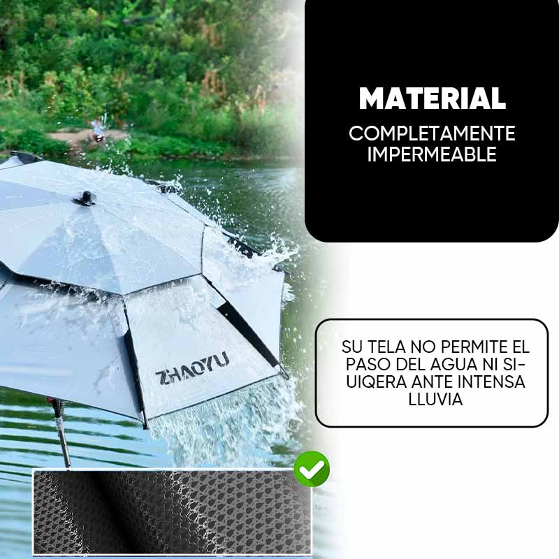 Sombrilla de Acero Inoxidable 360° con Protección Solar