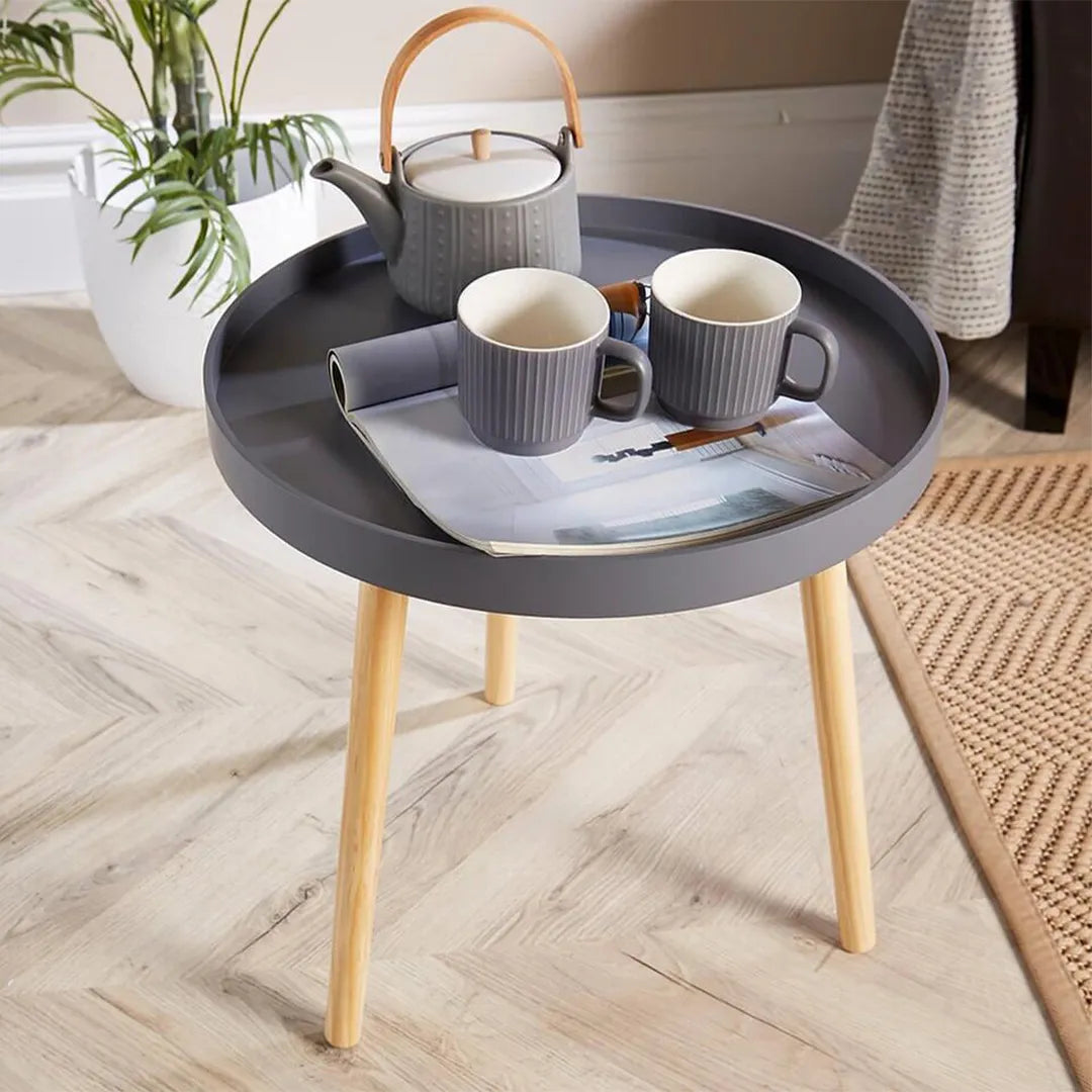 Mesa Adana Redonda Ratona de Madera y Plastico 50X44