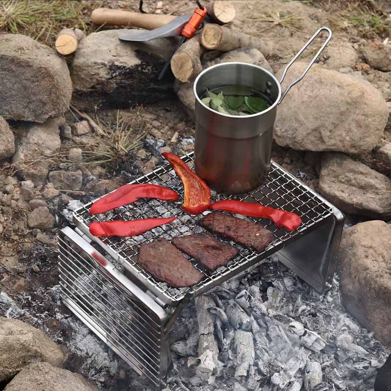 Parrilla Plegable para Camping Acero Inoxidable