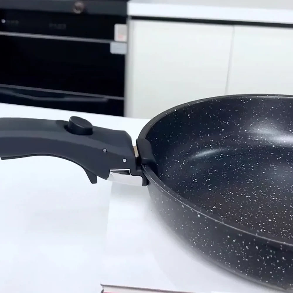 Juego de 3 Ollas y Sartenes Antiahderente Mango Extraible