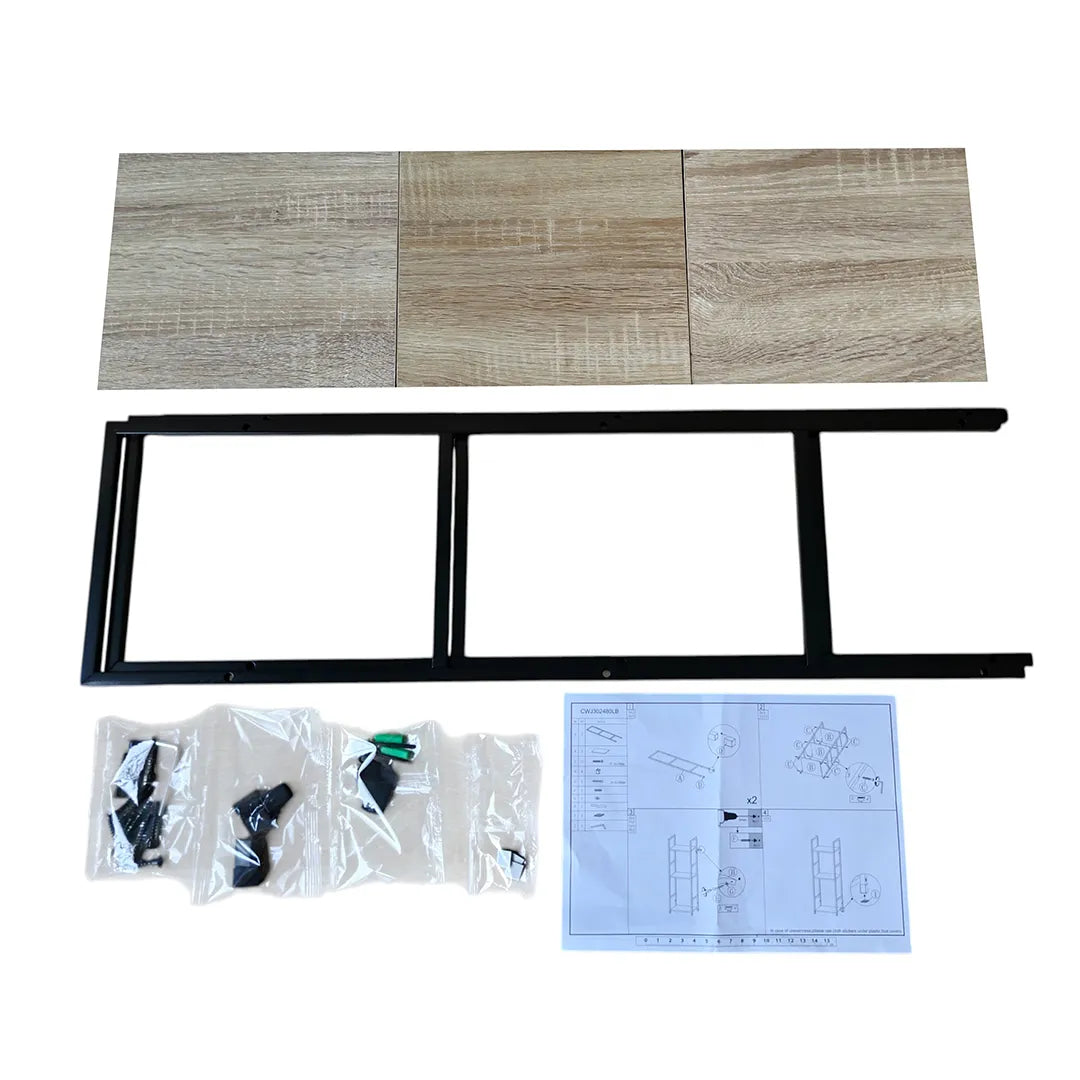 Biblioteca Estanteria de Hierro y mdf 3 Estantes