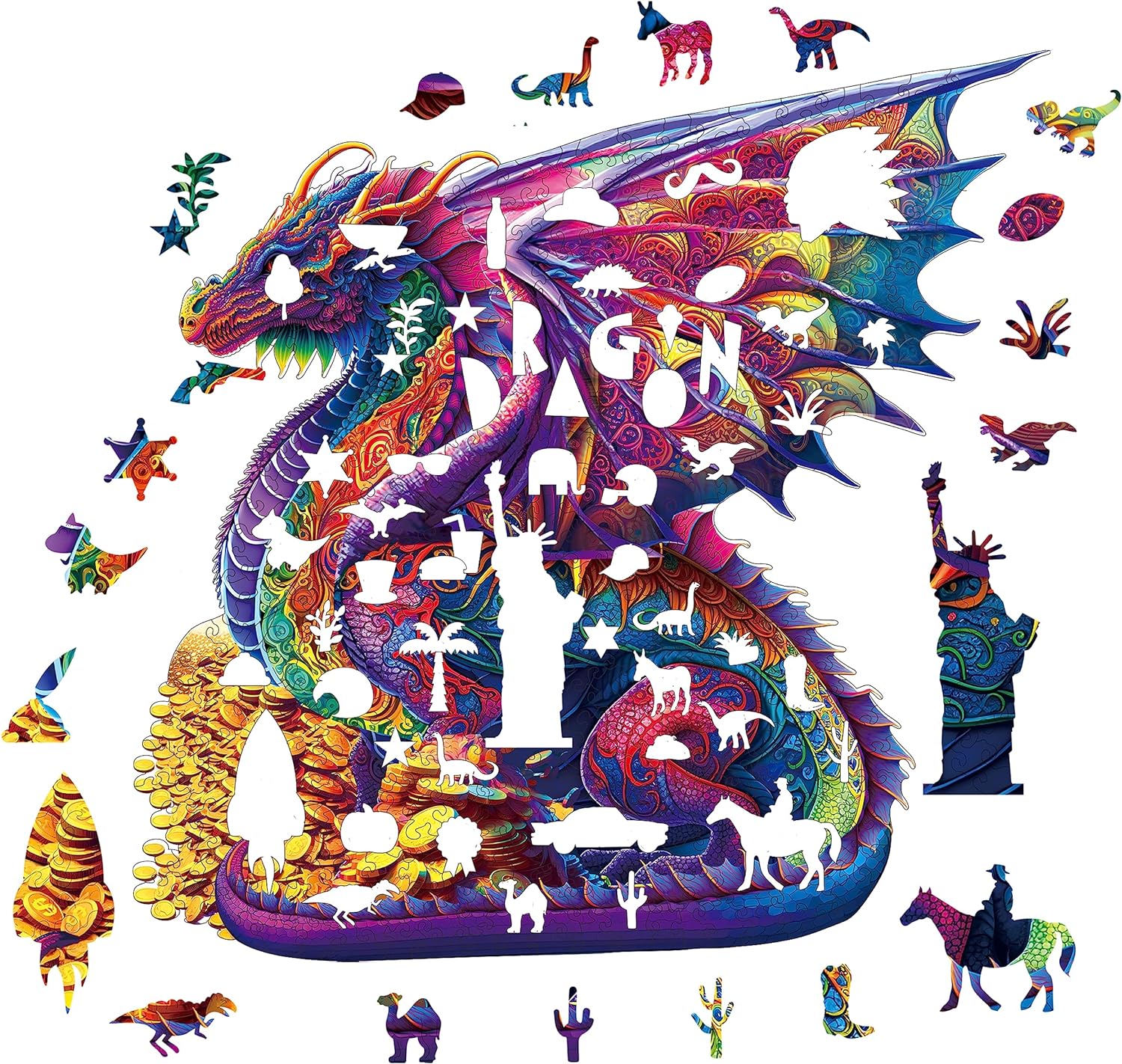 Puzzle de Madera de 300 Piezas Diseño Dragon