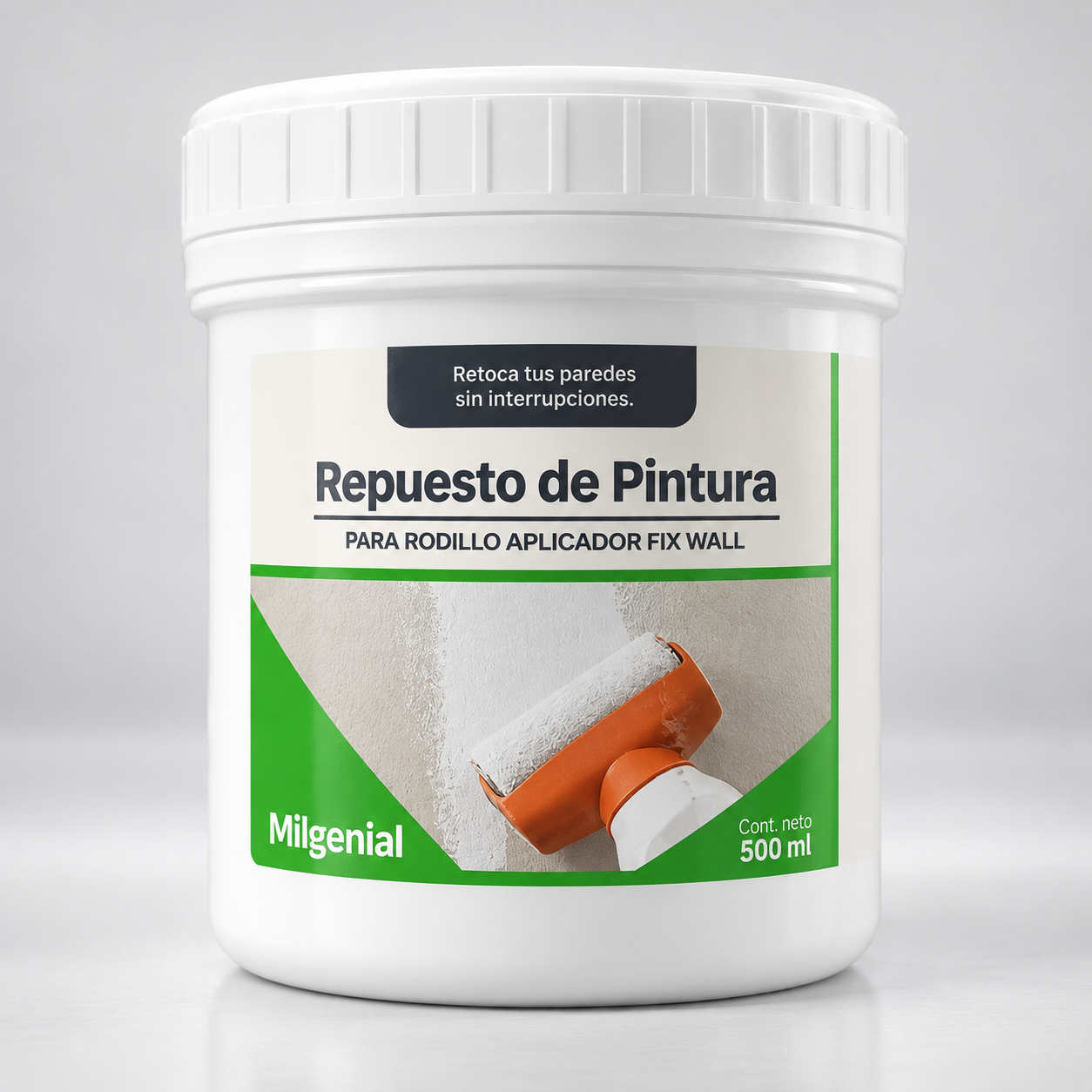 Repuesto de Pintura Látex Blanca 500 ml para Rodillo