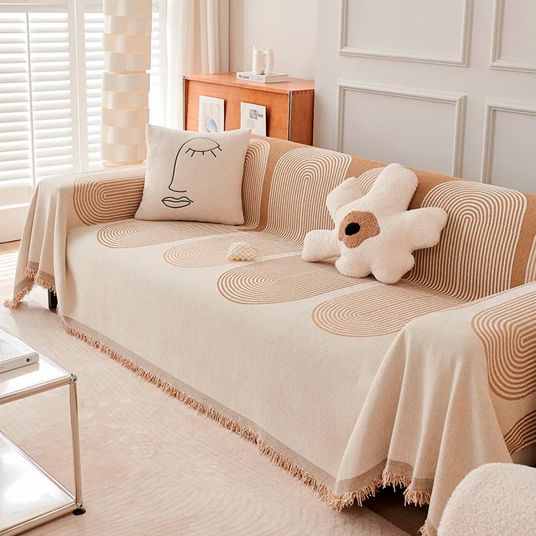 Manta Cubre Sofa de Chenilla Reversible