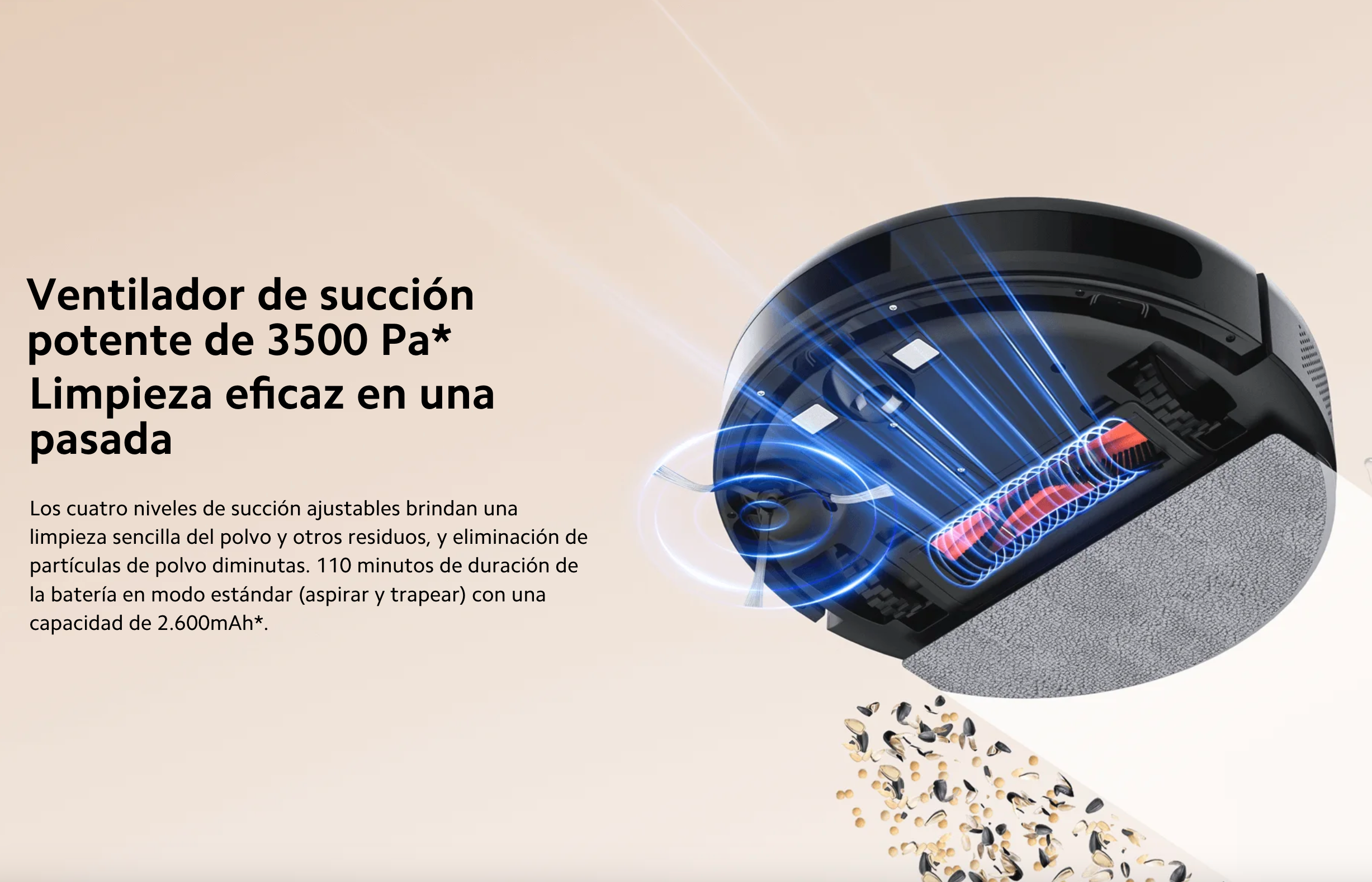 Aspiradora Xiaomi Robot Vacuum E10C Negra