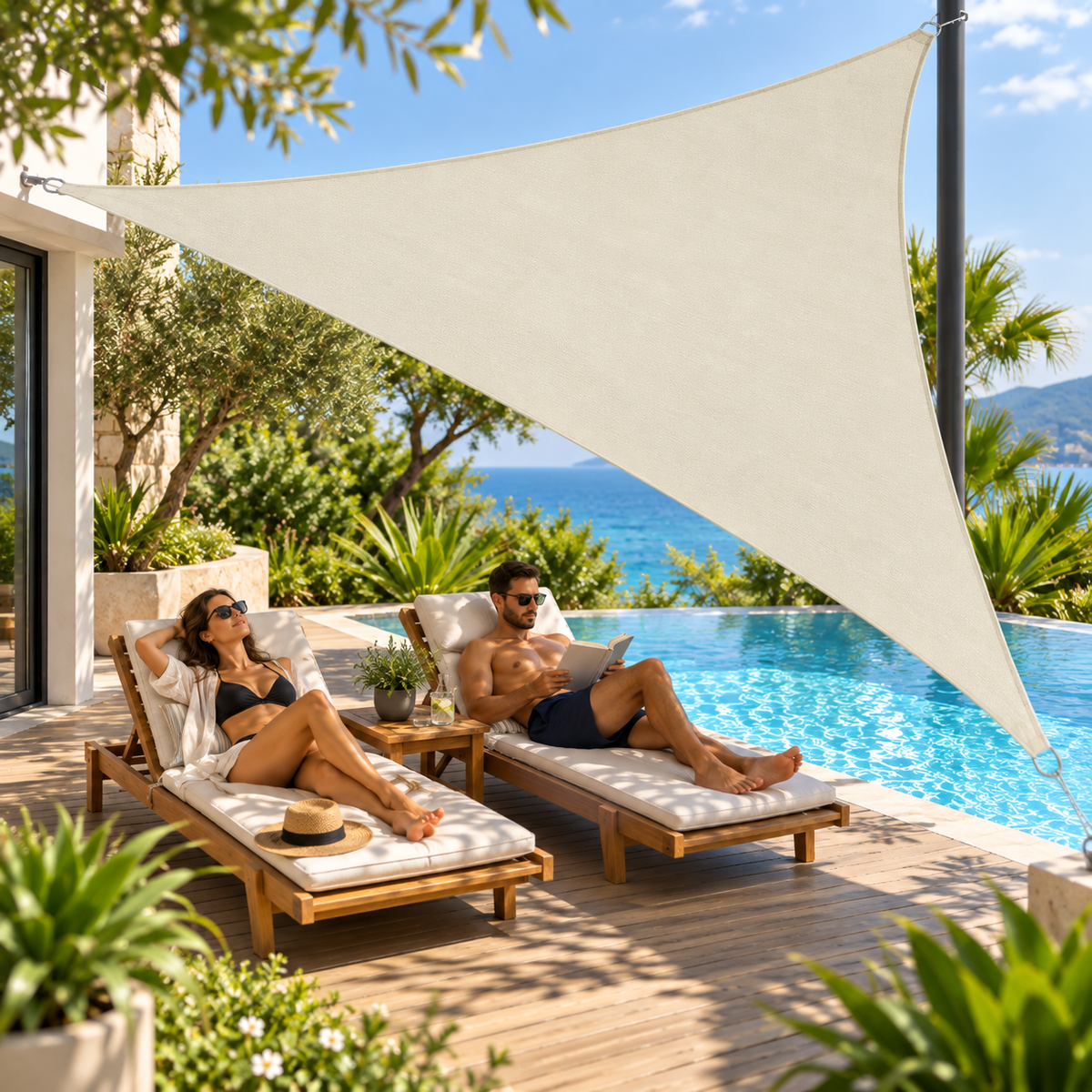 Malla Parasol Triangular Vela Impermeable