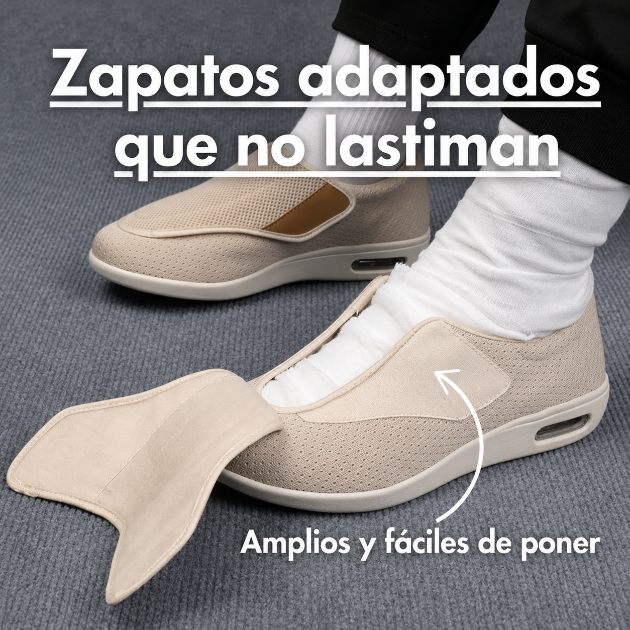 Calzado Confort Ajustable Unisex para Pie Ancho