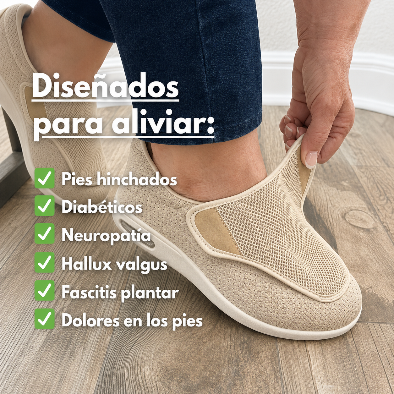 Calzado Confort Ajustable Unisex para Pie Ancho