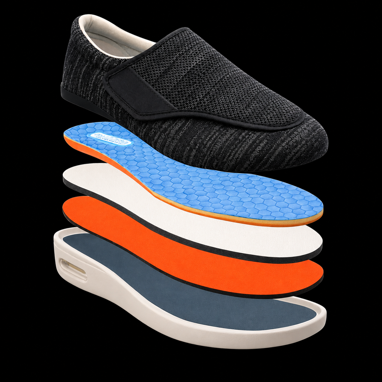 Calzado Confort Ajustable Unisex para Pie Ancho