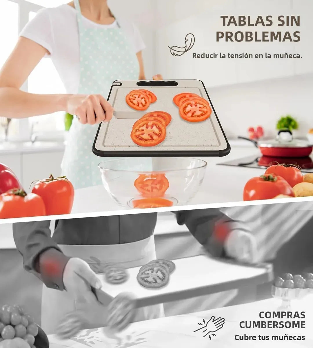 Tabla De Cortar Multifuncional De Acero Doble Cara 2 en 1