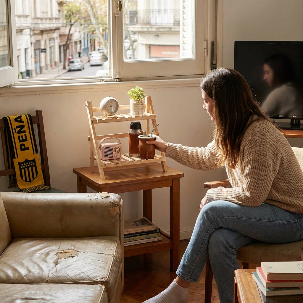 Estanteria de Madera 2 Niveles para Escritorio