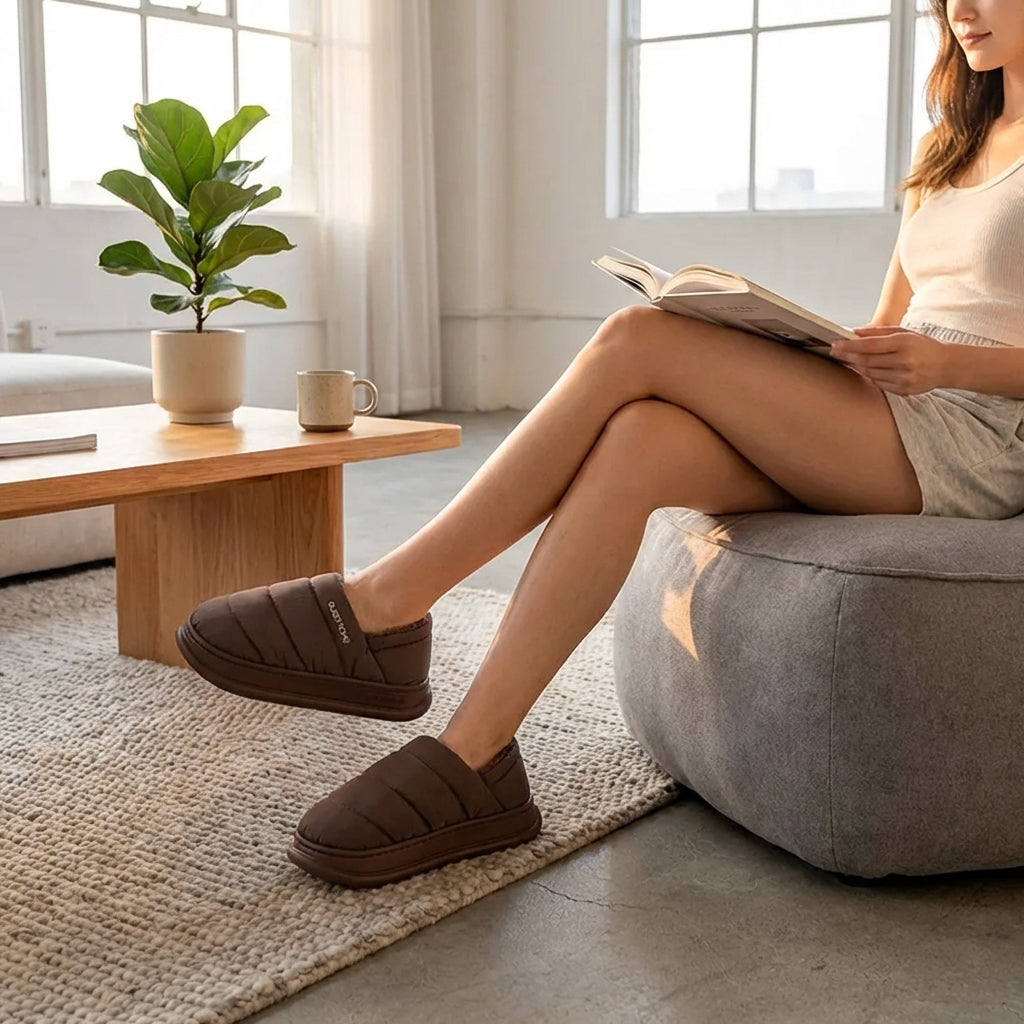 Pantufla Cerrada Queey Home con Simil Corderito