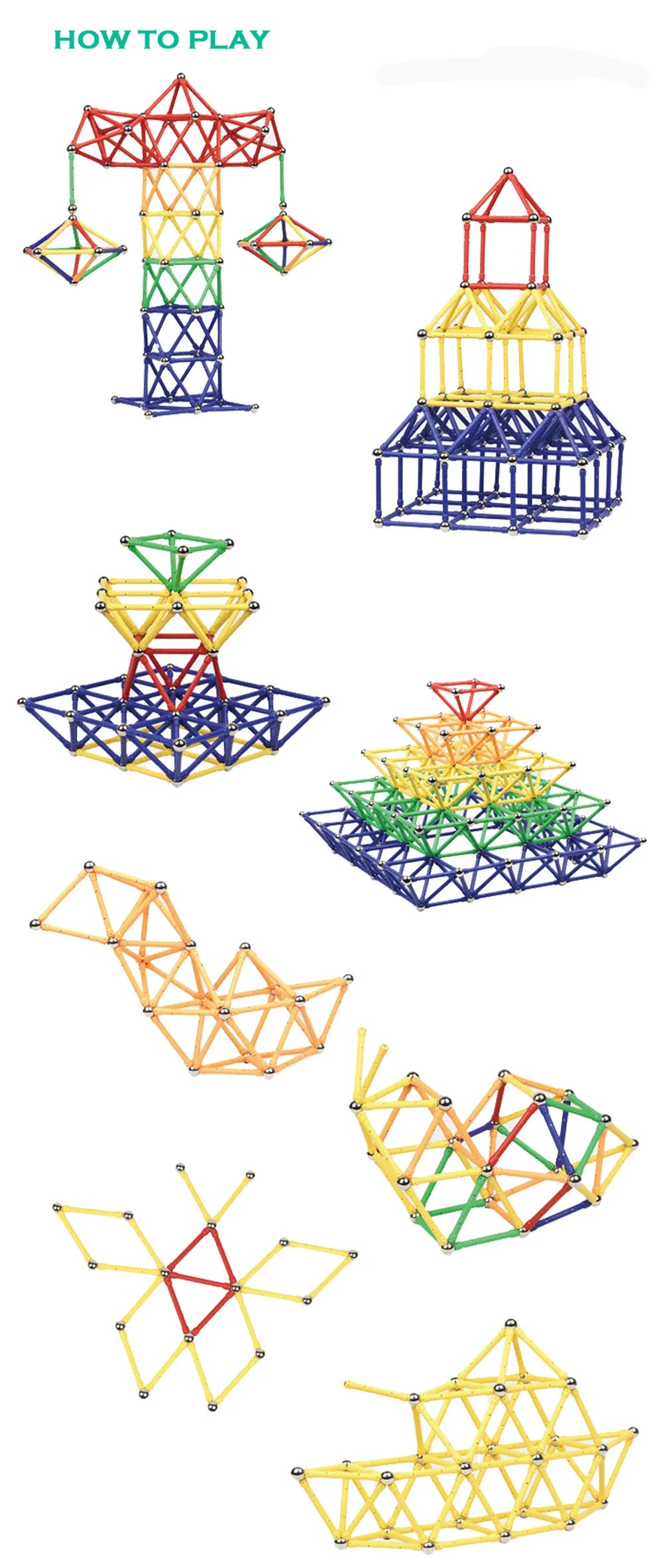 Juego de Magneticos con Palitos Y Esferas