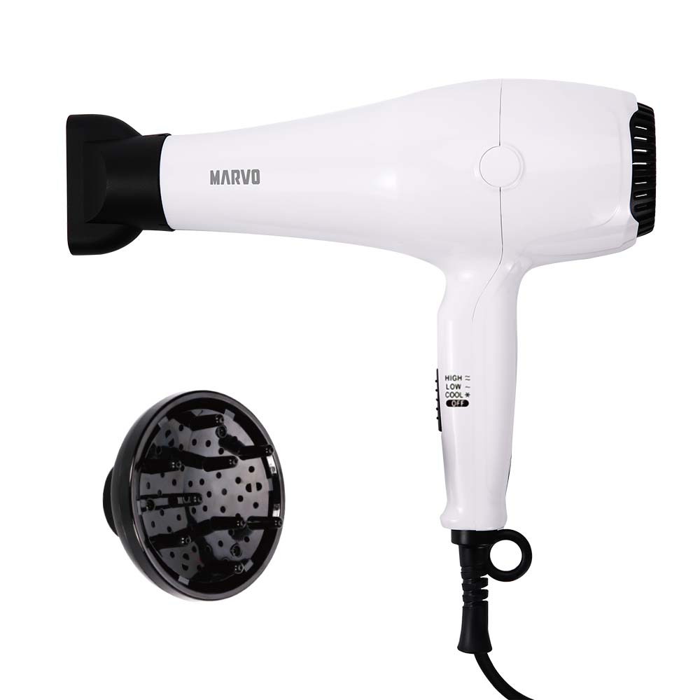 Secador de Pelo Marvo HC-113 c/Difusor Blanco
