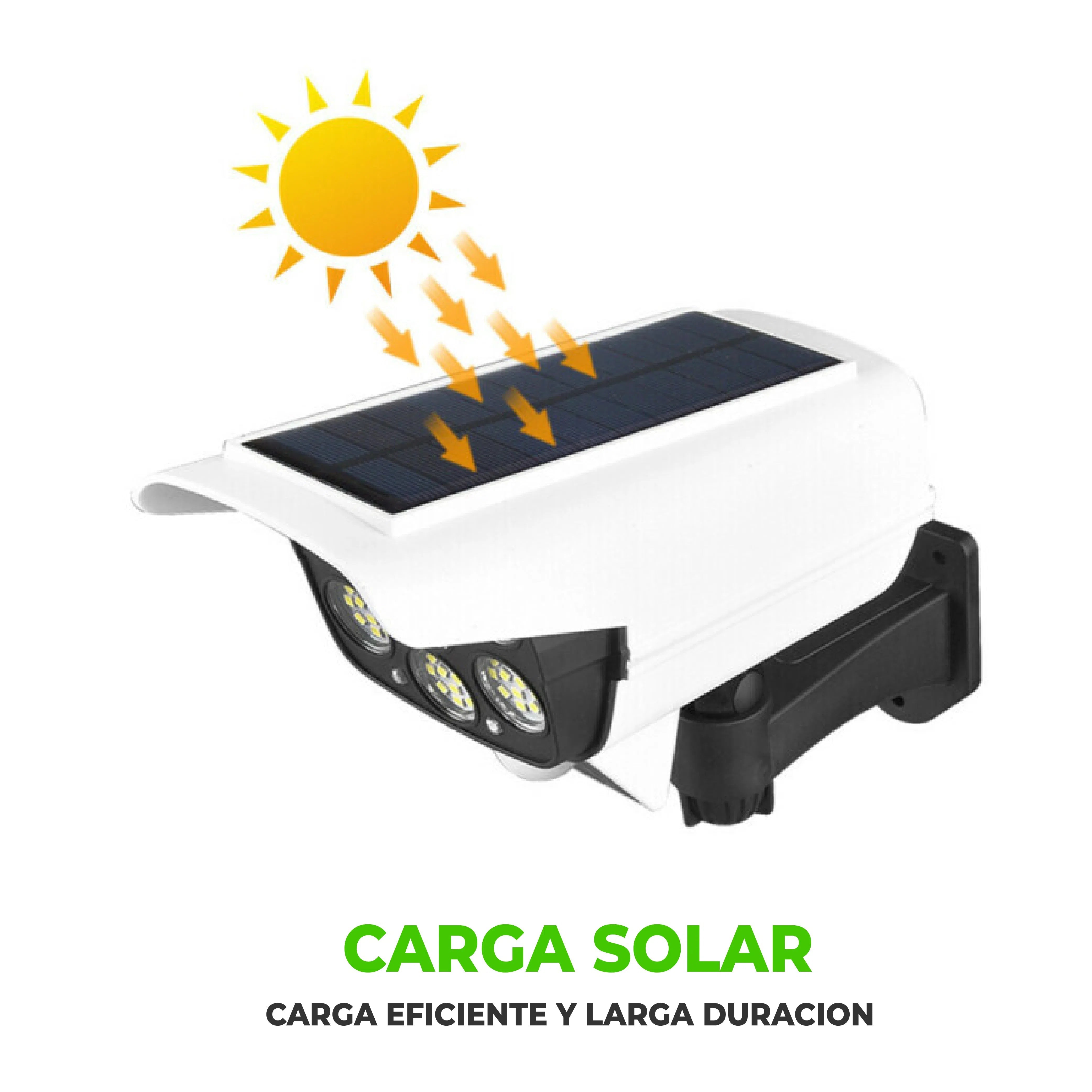 Foco Solar con Sensor de Movimiento Símil Cámara Seguridad