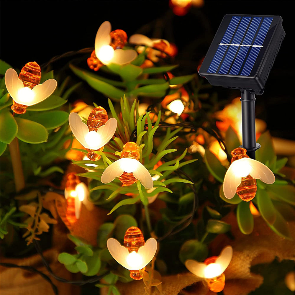 Luces Decorativas Abejitas para Jardin con Panel Solar