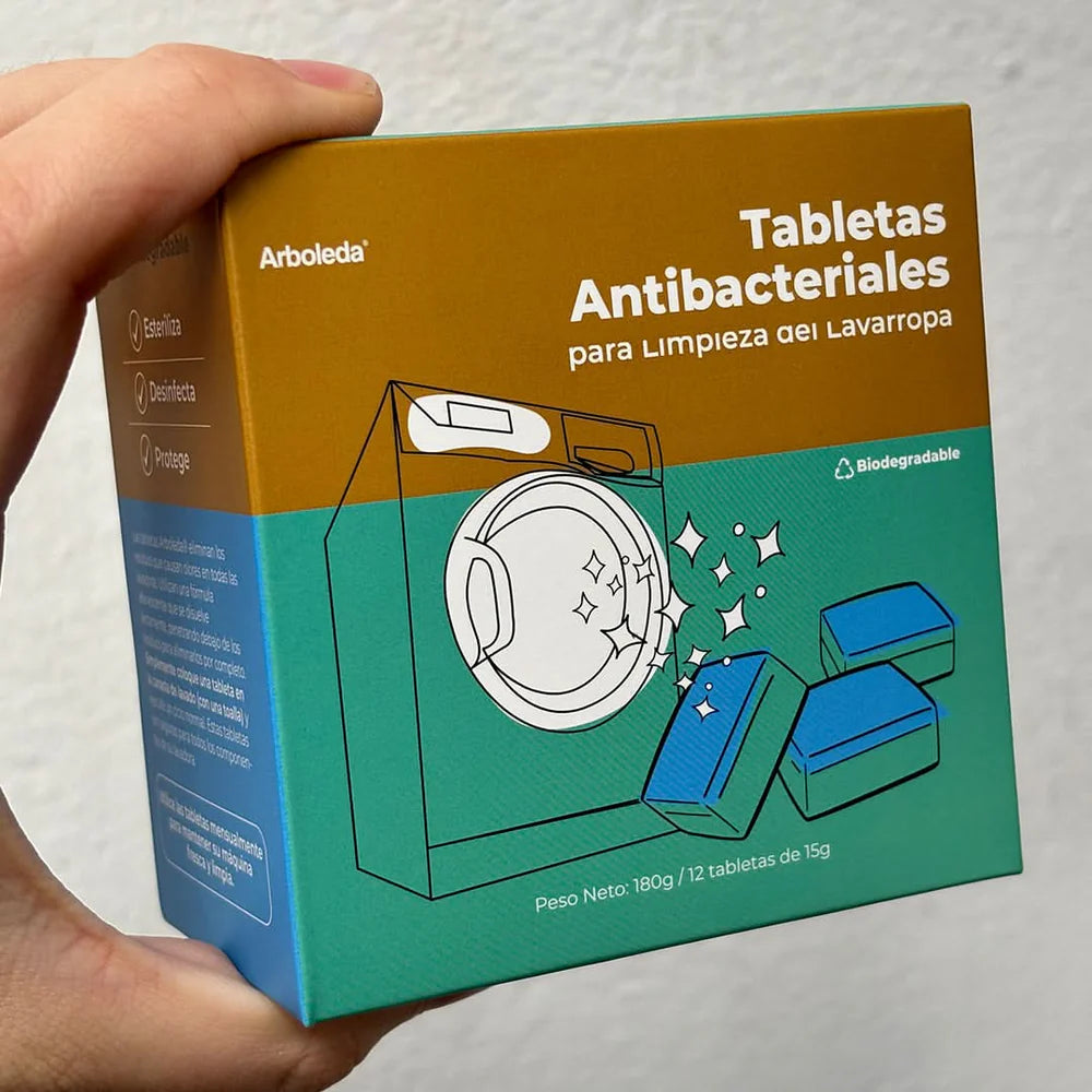 24 Tabletas Arboleda Antibacterial para Limpieza Lavarropa