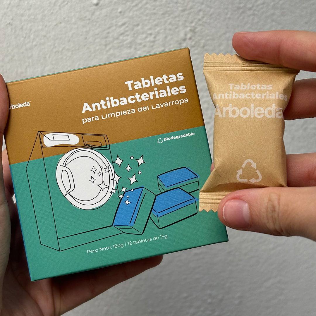12 Tabletas Arboleda Antibacterial para Limpieza Lavarropa