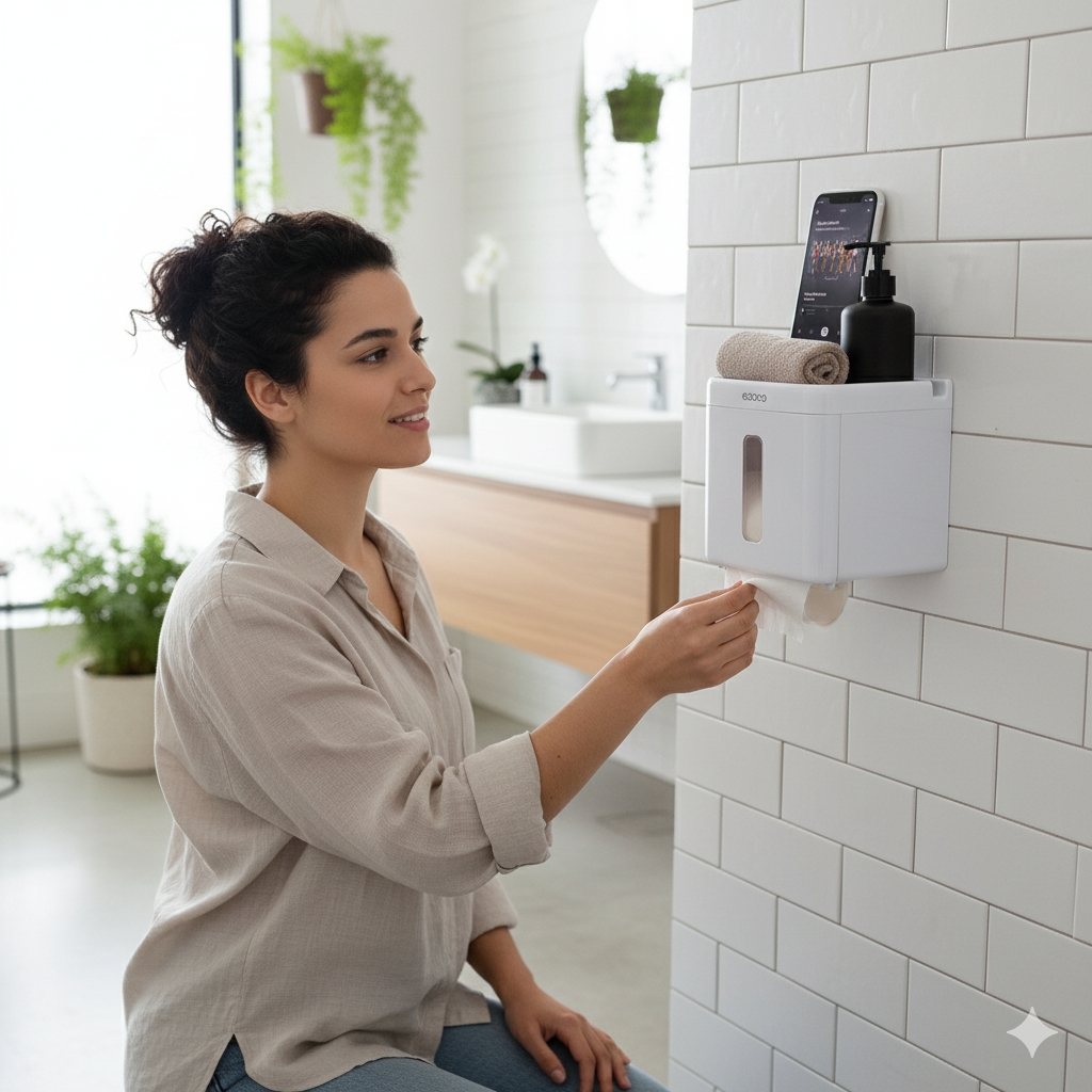 Organizador Porta Papel Higienico con Estante ECOCO