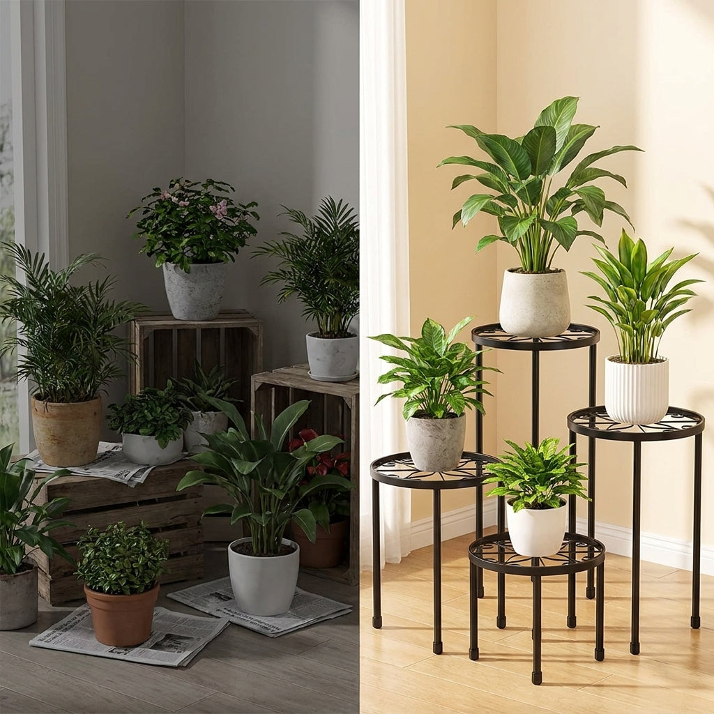 Paquete de 5 Soportes de Metal para Plantas