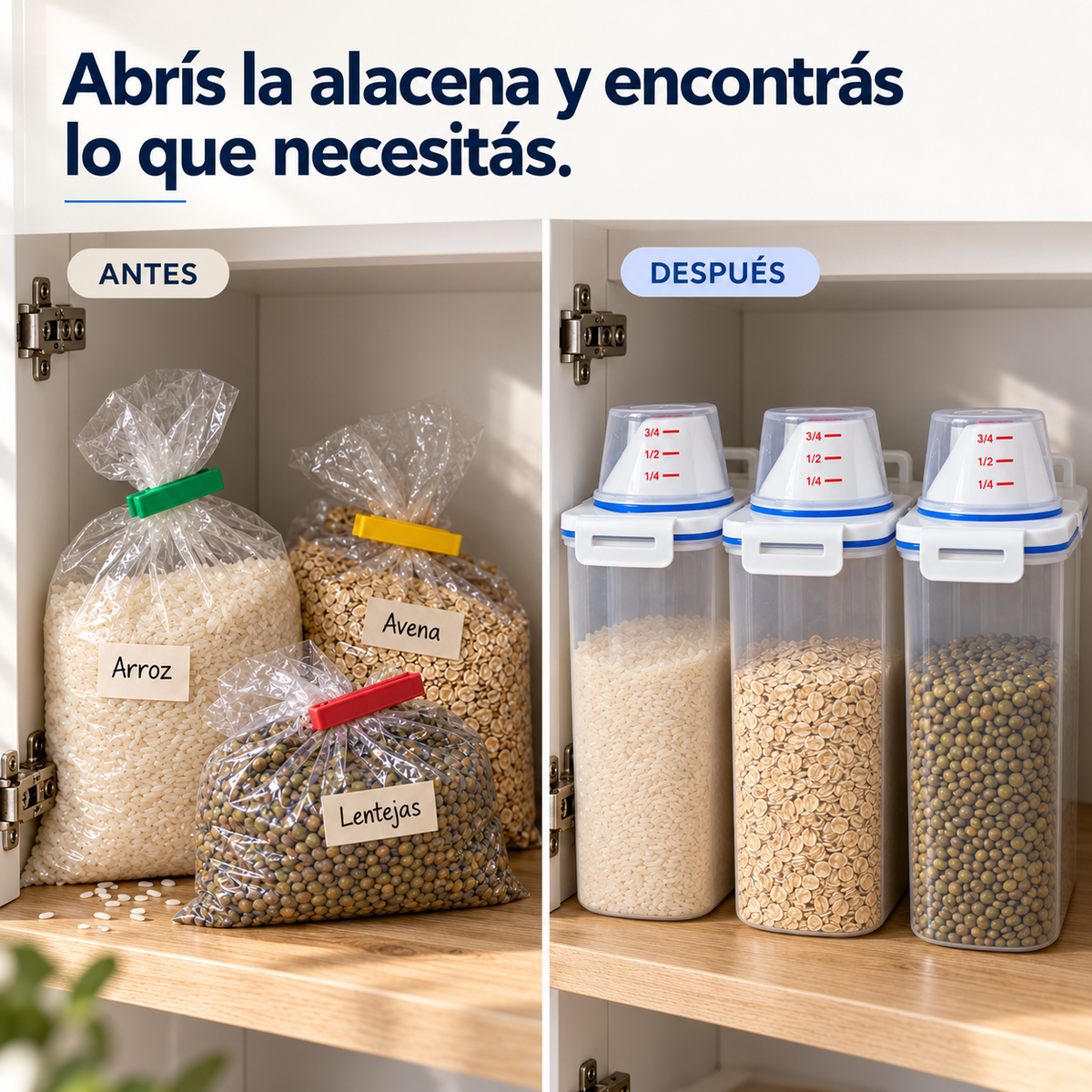 Set de 3 Contenedores Multiuso de 2,5 Litros Hermeticos