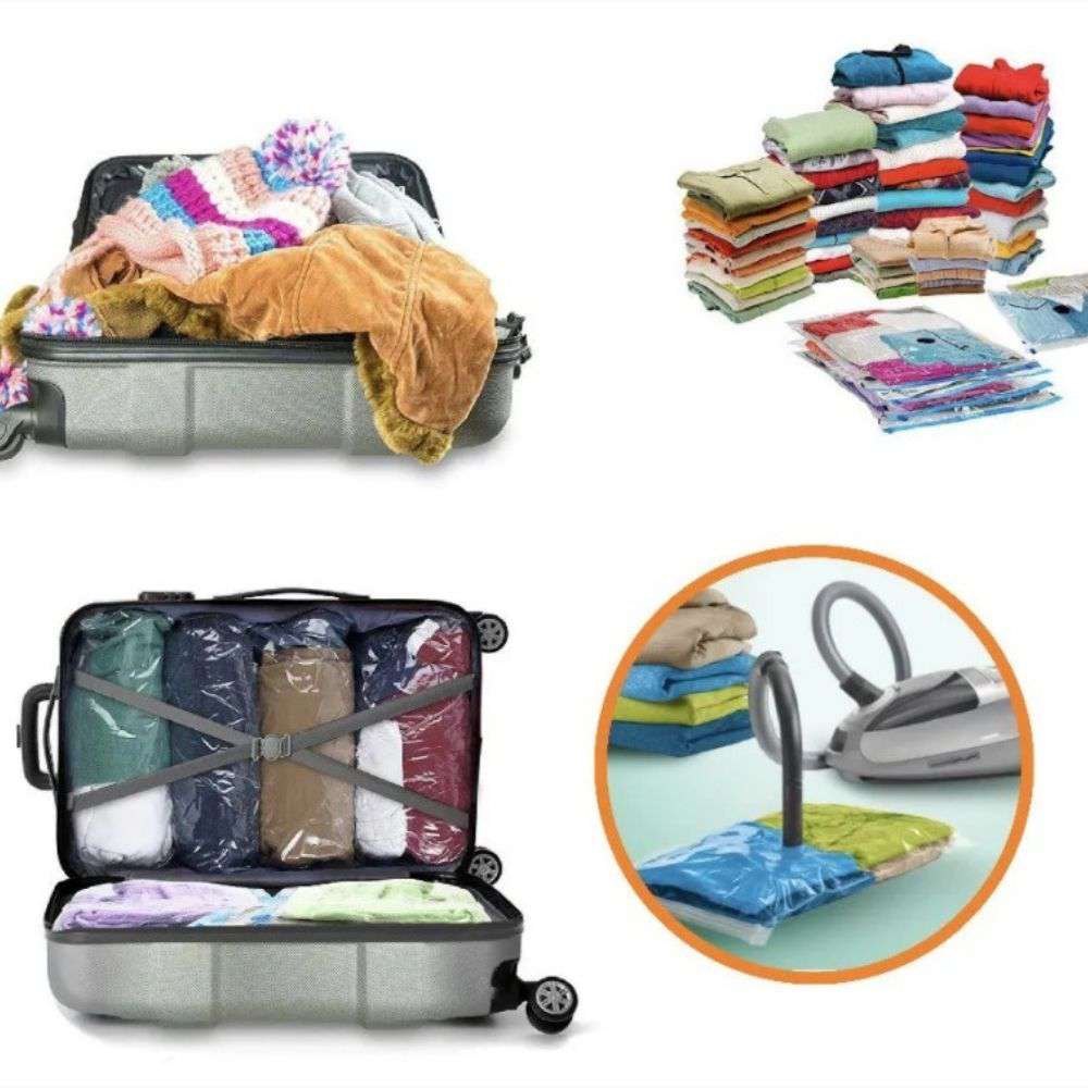 Set de 4 Bolsas para Ropa al Vacío (60 cm x 80 cm)
