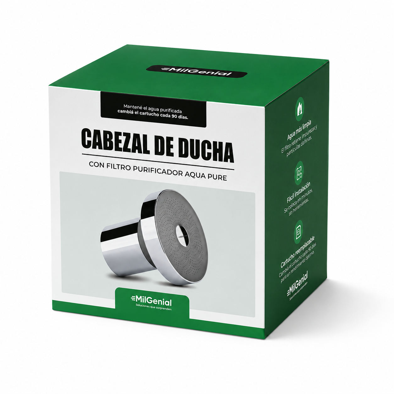 Cabezal de Ducha con Filtro Purificador Aqua Pure Milgenial