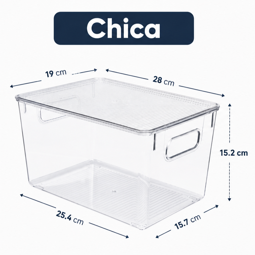 Contenedores Apilables Transparentes con Tapa Pack x4