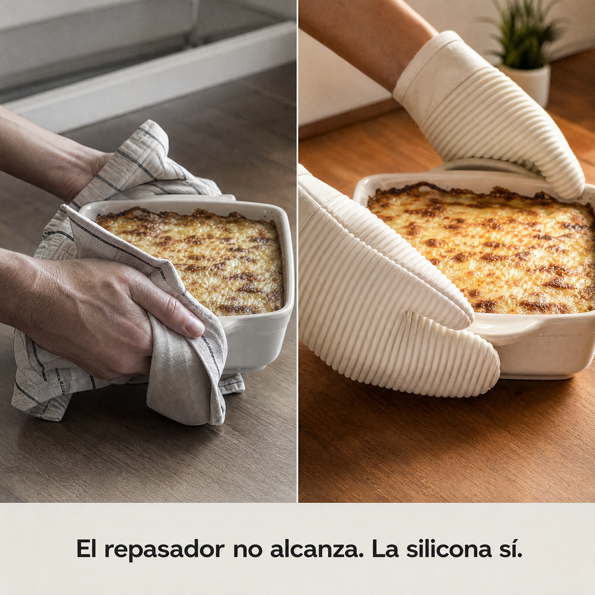 Juego de Guantes de horno de Silicona con Puño de Algodón