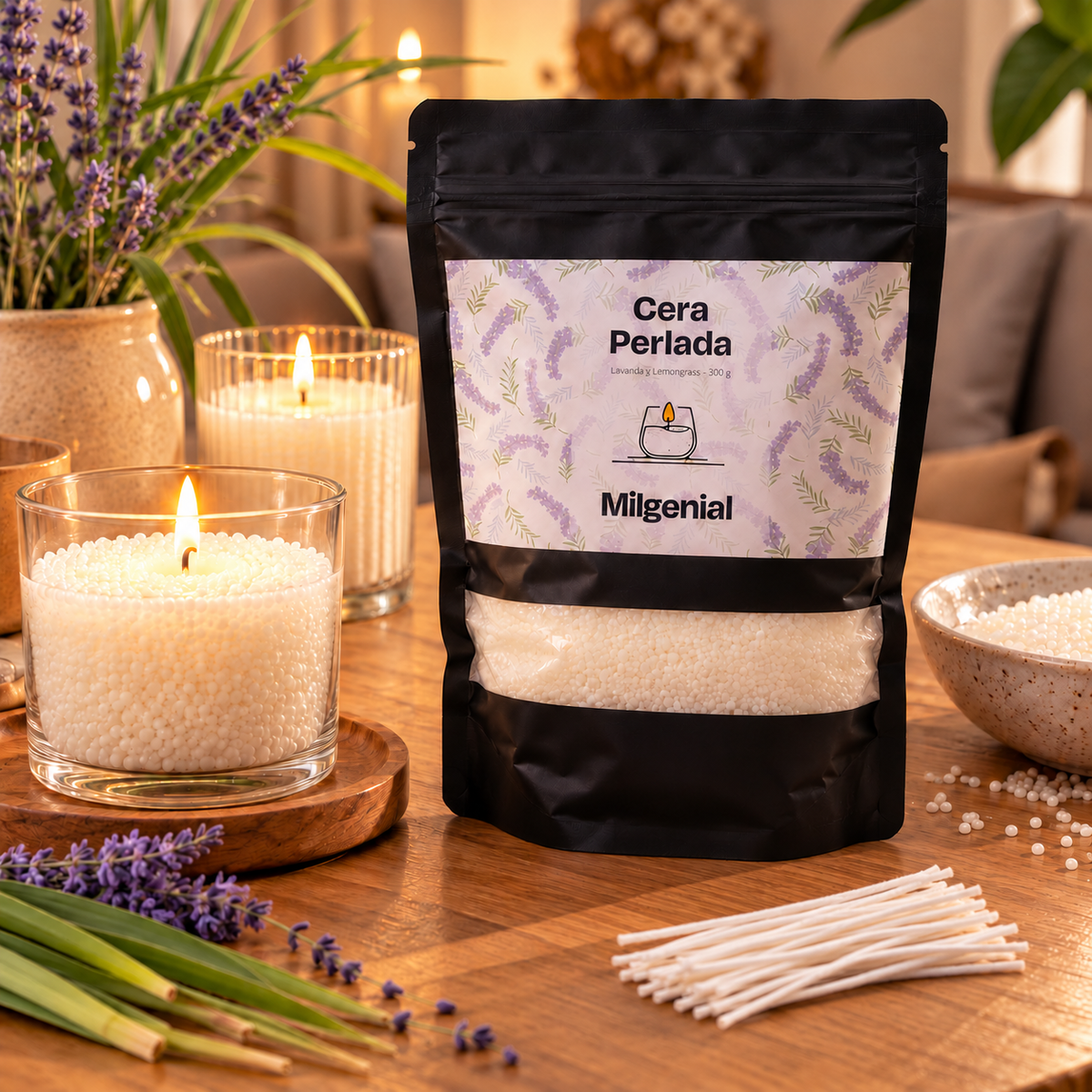 Cera Perlada para Vela Milgenial