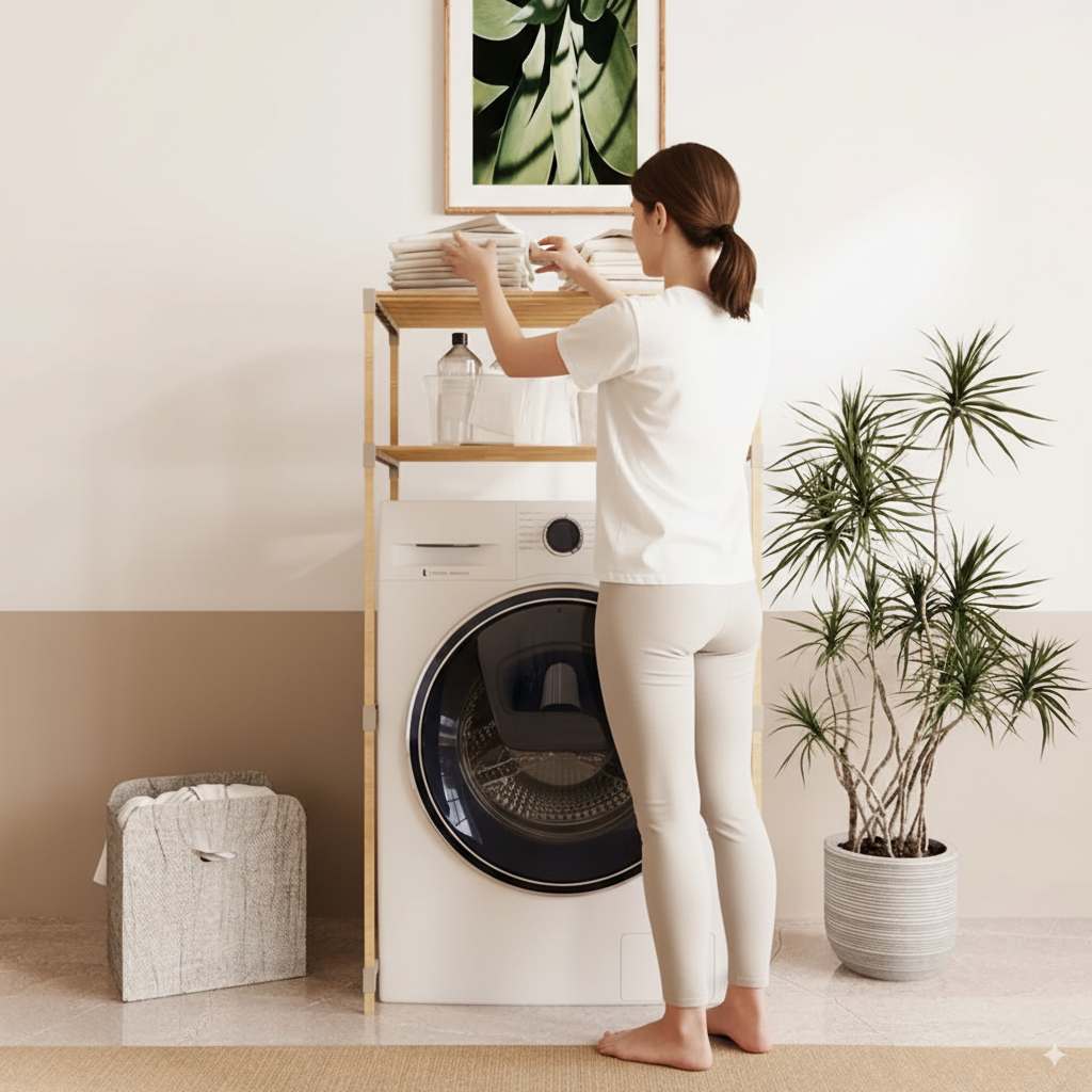 Estante Organizador Sobre Lavarropa Madera y PPT