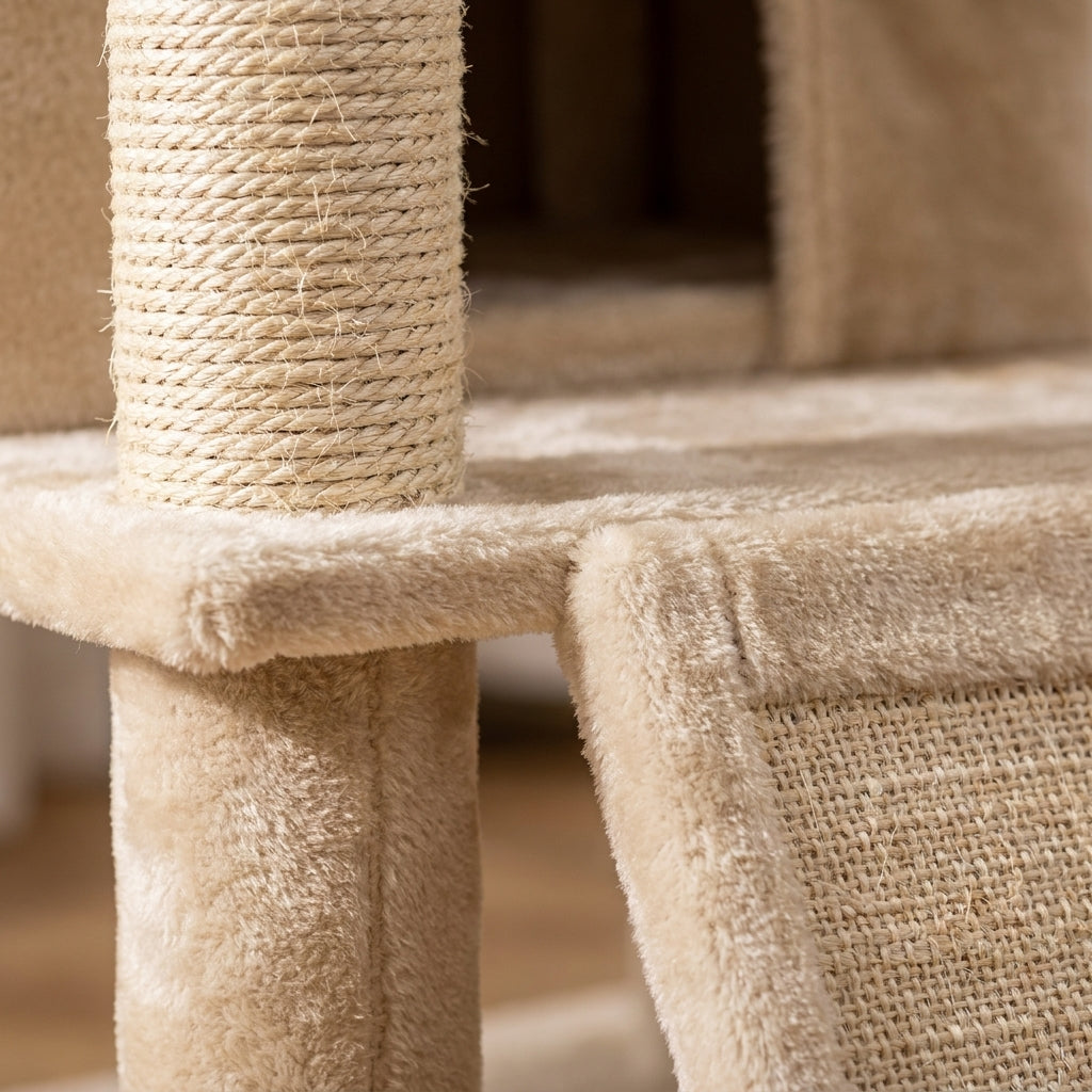 Torre de Actividades para Gatos con Postes Rascadores