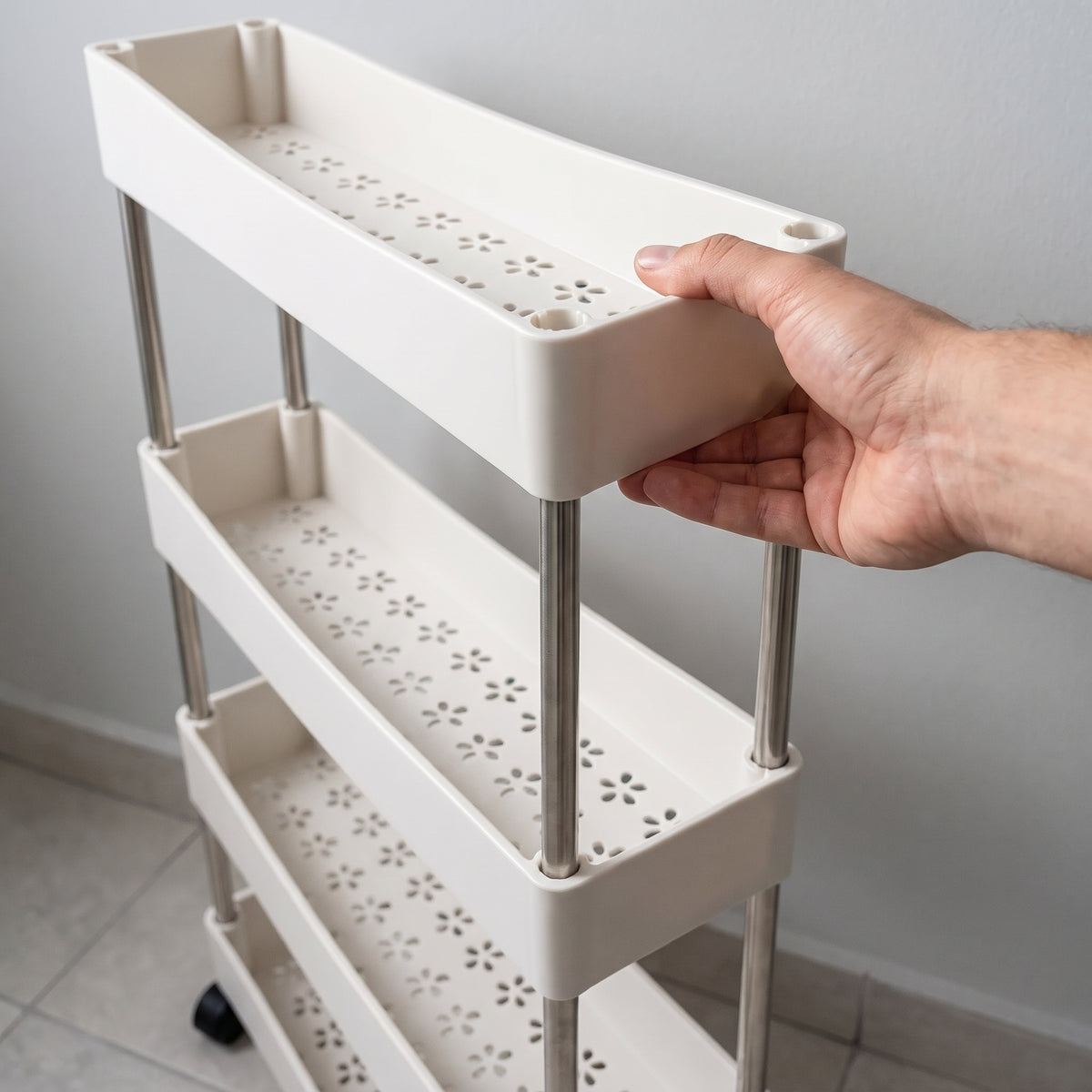 Organizador de 4 Estantes con Rueda Shelf Rack - Escala con la mano