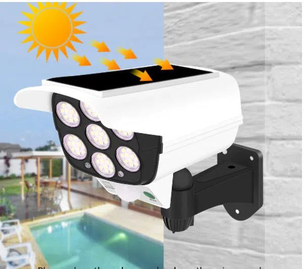 Foco Solar con Sensor de Movimiento Símil Cámara Seguridad