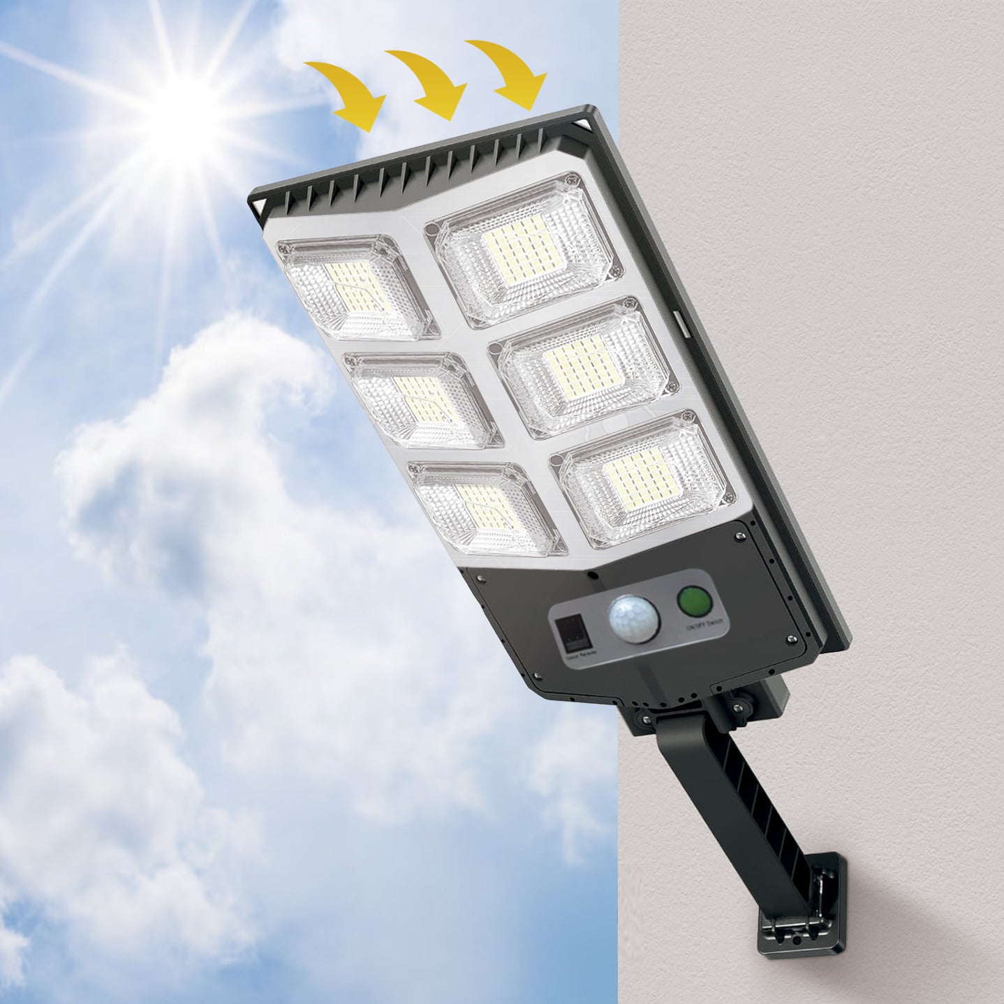 Foco Solar de 6 Luces Ip65 de 60w Milhome