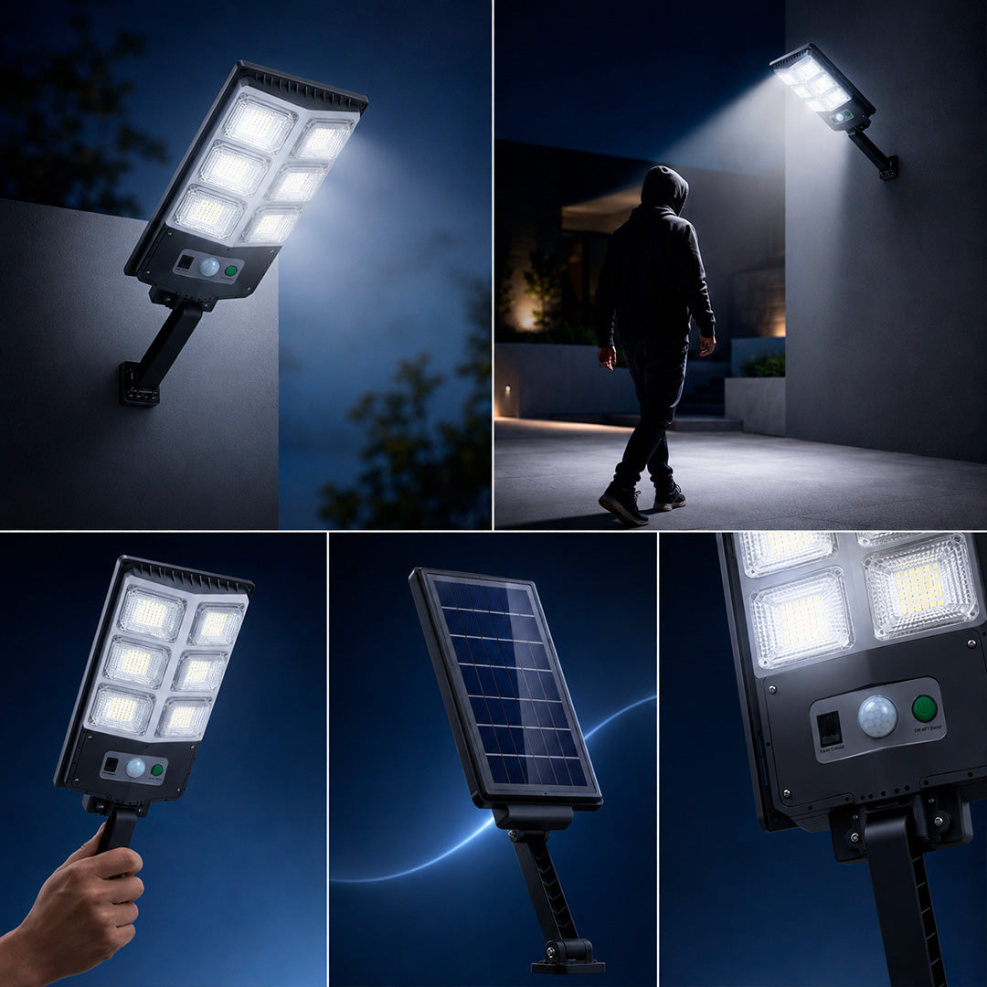 Foco Solar de 6 Luces Ip65 de 60w Milgenial