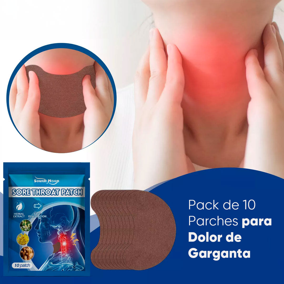 Pack de 10 Parches para Dolor de Garganta