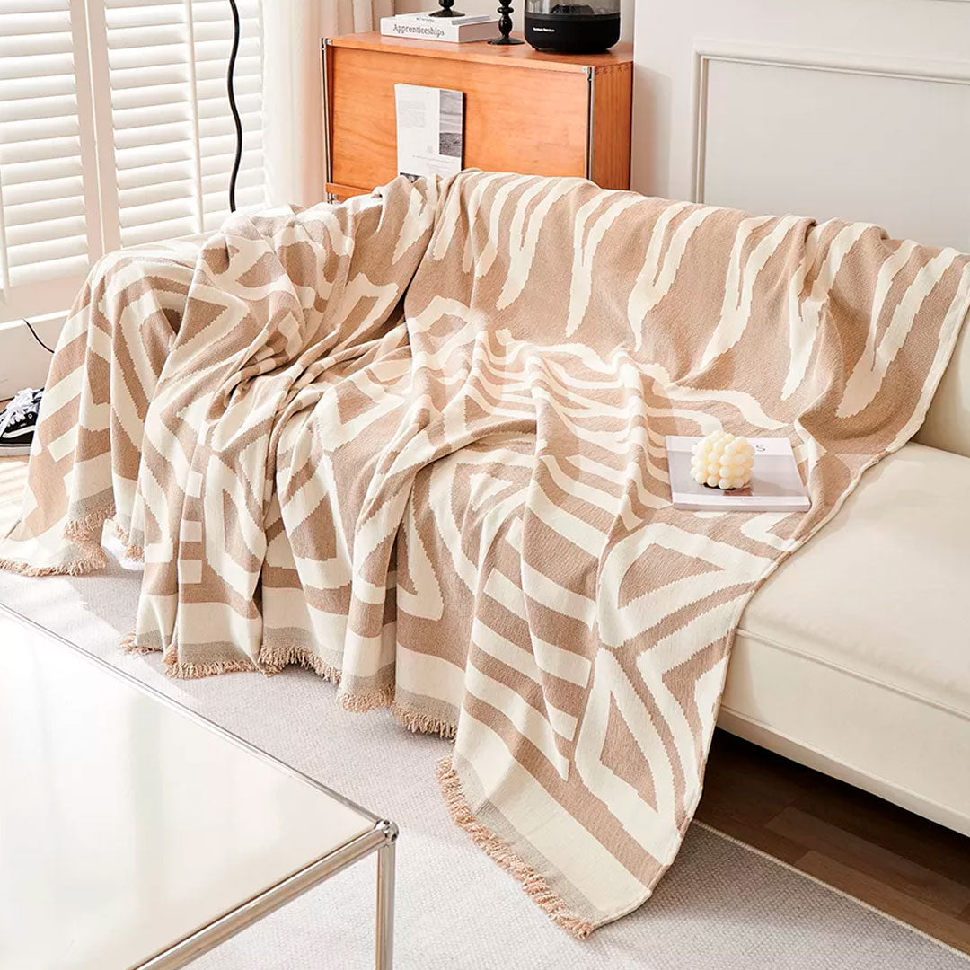 Manta Cubre Sofa de Chenilla Reversible
