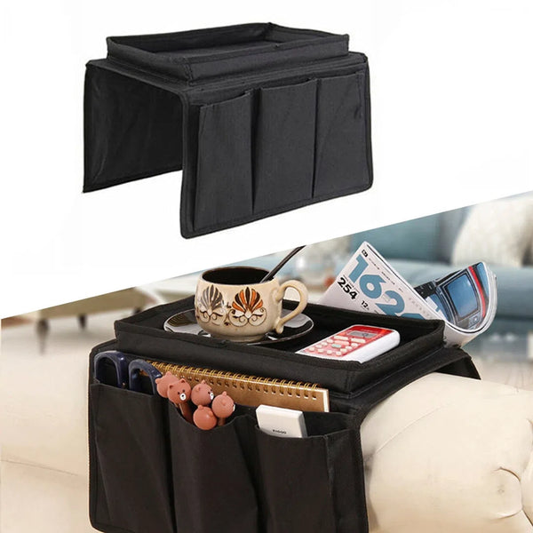 Dependable Industries inc. Essentials Soporte organizador de control remoto  para sofá, mesa de TV, cortinas sobre el brazo del sofá, 5 bolsillos