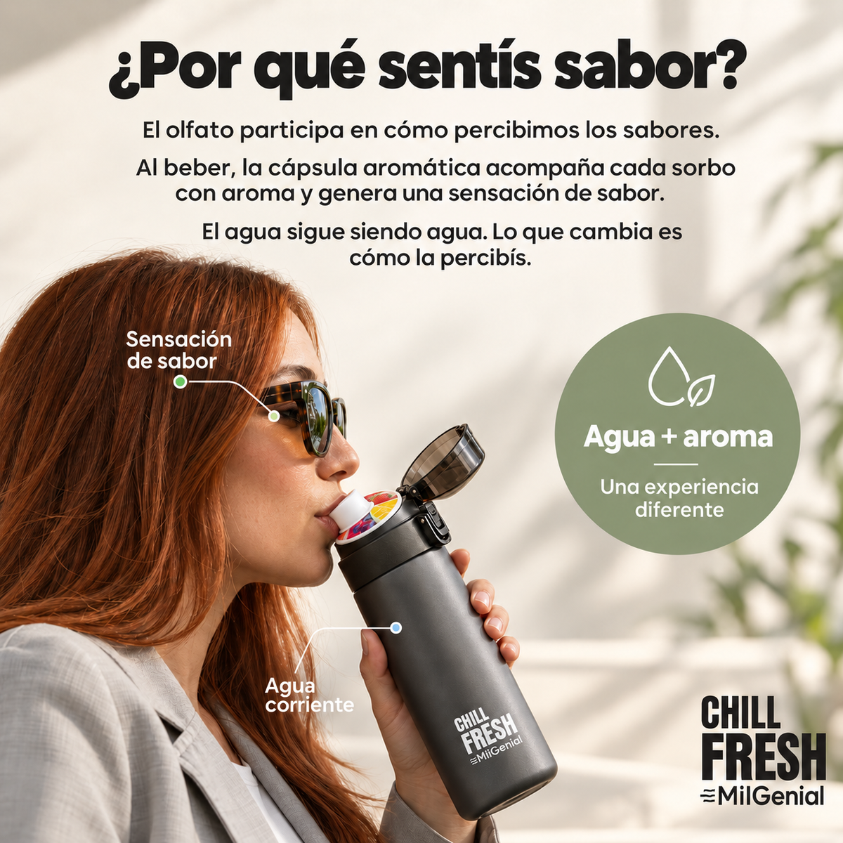 Botella Aromatica Chill Fresh con 3 Capsulas de Regalo
