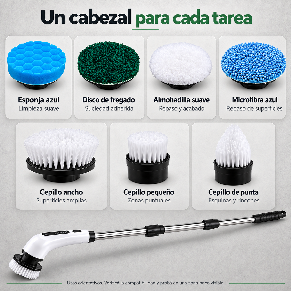 Cepillo de Limpieza Turbo con 7 Cabezales