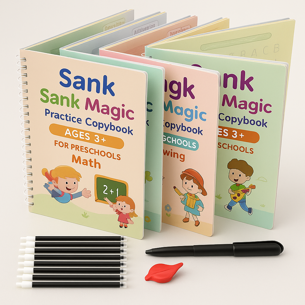 Set de 4 Libros Didacticos de Escritura Reutilizable