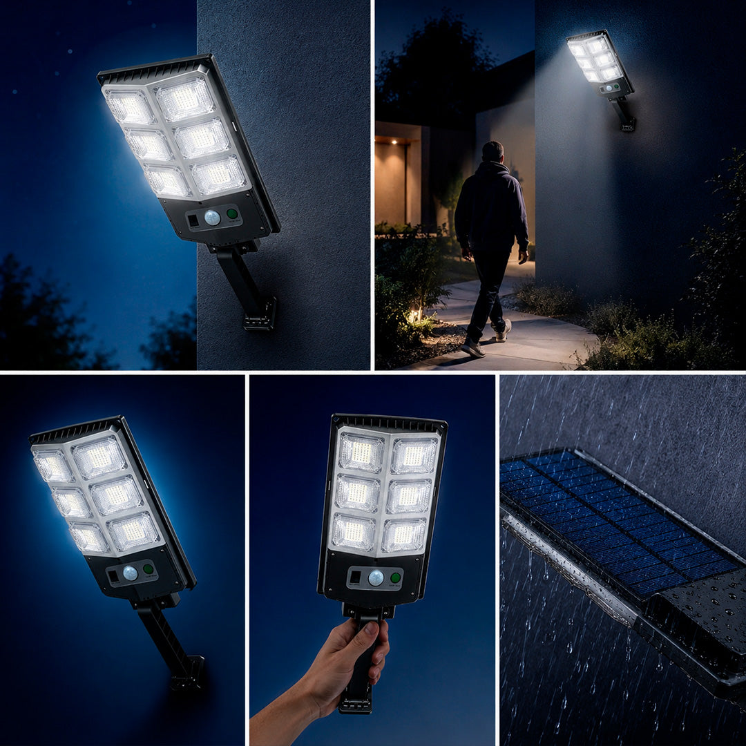 Foco Solar de 6 Luces Ip65 de 60w Milgenial