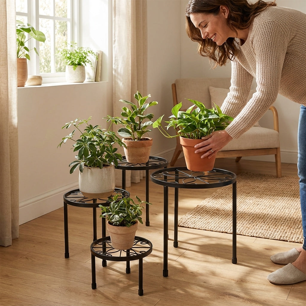 Paquete de 5 Soportes de Metal para Plantas